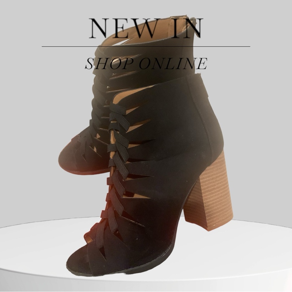 Woman’s suede peep toe heels